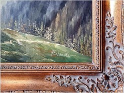 Obraz olejny do salonu! Rosengarten Dolomiten | J.E. Lemke *1916