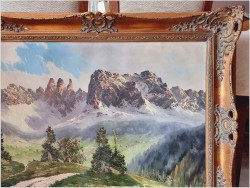 Obraz olejny do salonu! Rosengarten Dolomiten | J.E. Lemke *1916