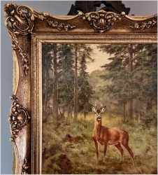 Malarstwo myśliwskie! Kozioł sarny - oryg. Georg Majewicz (1897-1965)