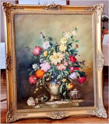 Imponujące kwiaty w wazonie - Balogh Bela (Budapest 1909-1980) Rozmiar XXL