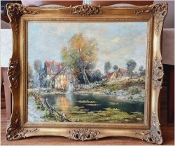 Wiejski krajobraz! Kaczeńce na stawie - Christian Stemmeler *1928