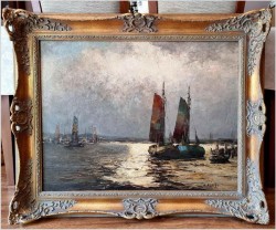 Nokturn! Łodzie w blasku księżyca - Helmut Kaluza (1912-1984)