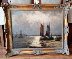 Nokturn! Łodzie w blasku księżyca - Helmut Kaluza (1912-1984)