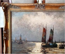 Nokturn! Łodzie w blasku księżyca - Helmut Kaluza (1912-1984)