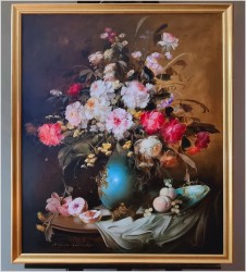 Kwiaty w wazonie 108cmx88cm - Kömpöczy Balogh Endre (Hungary 1911-1977)