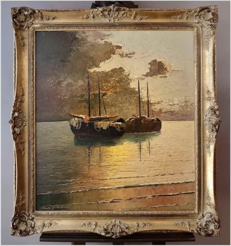 Wspaniała marynistyka szpachlowa - GRABONÉ Arnold (1896-1982)