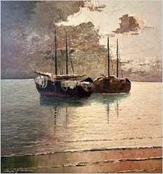 Wspaniała marynistyka szpachlowa - GRABONÉ Arnold (1896-1982)