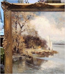 Wspaniały letni pejzaż! Piknik nad brzegiem wody - Ludwig Gschossmann *1894