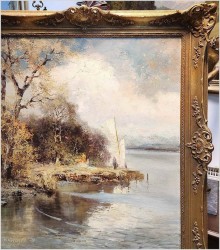 Wspaniały letni pejzaż! Piknik nad brzegiem wody - Ludwig Gschossmann *1894