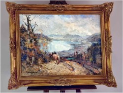 Letni pejzaż! Widok ze wzgórza na Tegernsee - Ludwig Gschossmann *1894