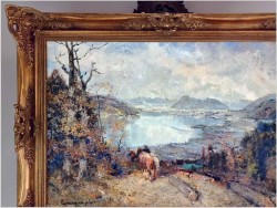 Letni pejzaż! Widok ze wzgórza na Tegernsee - Ludwig Gschossmann *1894