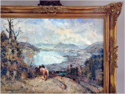 Letni pejzaż! Widok ze wzgórza na Tegernsee - Ludwig Gschossmann *1894