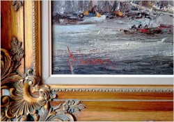 8. Widok na trójmasztowiec w zatoce portowej - John BÉVORT (1917-1996)