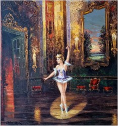 Pałacowy obraz! Tańcząca baletnica - Heinz Ludwig Münnich (1921-1978)