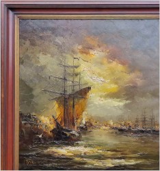 Żaglowiec w portowej przystani - Johannes Hubertus Hendrikus BÉVORT (1917-1996)