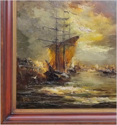 Żaglowiec w portowej przystani - Johannes Hubertus Hendrikus BÉVORT (1917-1996)