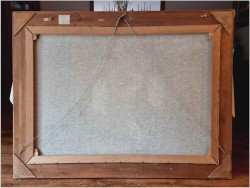 Duży jesienny pejzaż! Rozlewisko leśne w technice szpachlowej (140cm/100cm)