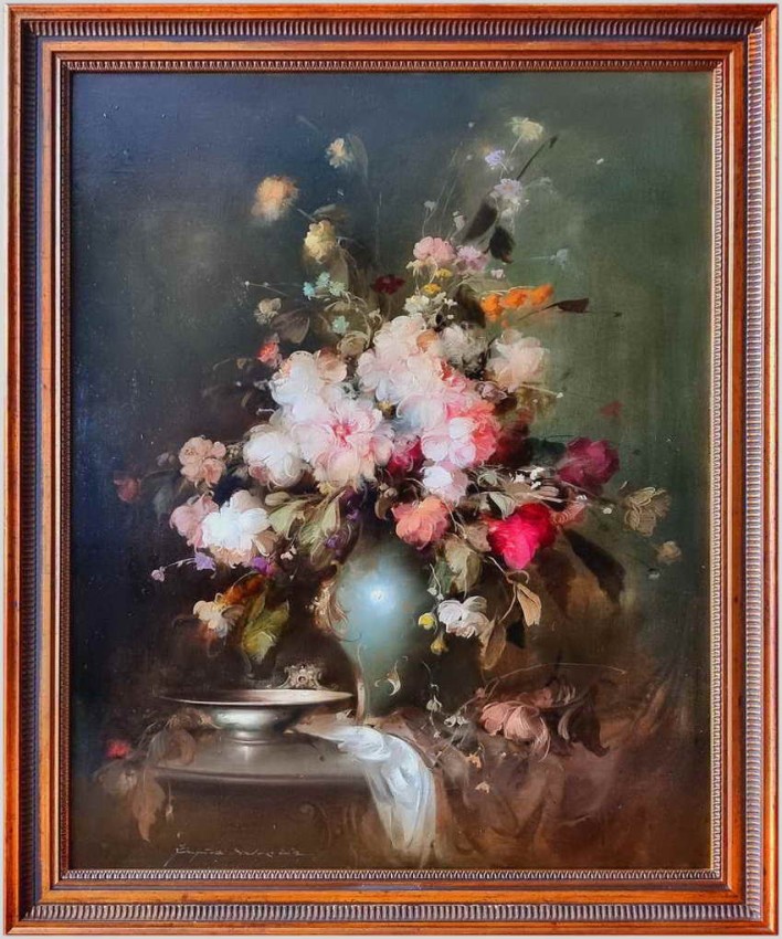 Kwiaty w wazonie 115cmx95cm - Kömpöczy Balogh Endre (Hungary 1911-1977)