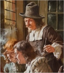 Monachijskie malarstwo! Obraz olejny - Gra w karty - Fritz Wagner (1896-1939)