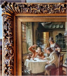 Monachijskie malarstwo! Obraz olejny - Gra w karty - Fritz Wagner (1896-1939)