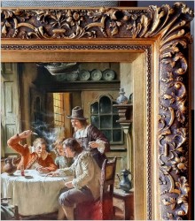 Monachijskie malarstwo! Obraz olejny - Gra w karty - Fritz Wagner (1896-1939)