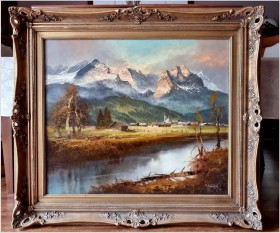 Super obraz! Majestatyczne Alpy w pięknej ramie - Arno Lemke *1916 