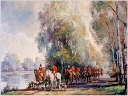 Polowanie Par force! Malarstwo - Beno Krauel *1907 (120cm x 100cm)