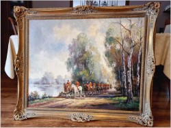 Polowanie Par force! Malarstwo - Beno Krauel *1907 (120cm x 100cm)