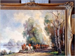 Polowanie Par force! Malarstwo - Beno Krauel *1907 (120cm x 100cm)