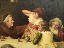 POLECAMY MALARSTWO RODZAJOWE! MUSZKIETERZY, BIESIADA U MNICHA - WILHELM ANDREAS *1935  Düsseldorf