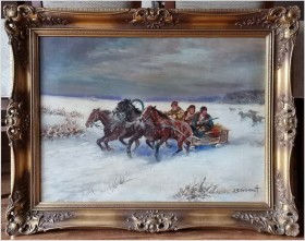 Atak wilków na trojkę - Afanasij Ivanovic Scheloumoff  (1892-1983)