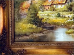 Szczegółowe malarstwo olejne! Wiejski pejzaż - Fritz Zschiesche *1926 