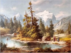Obraz inwestycja! Jesienny Krajobraz ze sztafażem - Ludwig Muninger (1929-1997)