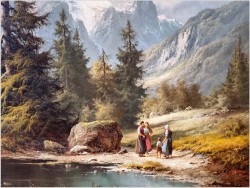 Obraz inwestycja! Jesienny Krajobraz ze sztafażem - Ludwig Muninger (1929-1997)