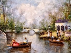 Parkowa Scena Rodzajowa - Oryg.Christian Jereczek (Henriot) *1935 