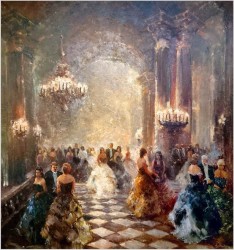 Mistrzowskie malarstwo! Scena z balu - Karl Eversberg (1895-1960)