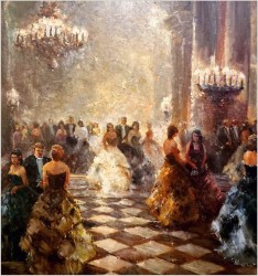 Mistrzowskie malarstwo! Scena z balu - Karl Eversberg (1895-1960)