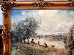 Wspaniały jesienny pejzaż! Piknik nad brzegiem wody - Ludwig Gschossmann *1894 