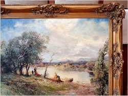 Wspaniały jesienny pejzaż! Piknik nad brzegiem wody - Ludwig Gschossmann *1894 