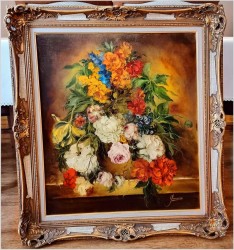 Martwa natura! Bukiet kolorowych kwiatów - Heinrich Garossa *1902