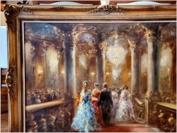 Malarstwo do salonu! Scena balu w zabytkowym wnętrzu - Constantin GRAF (Berlin *1930)