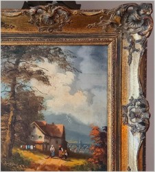 Wiejski krajobraz! Spotkanie na drodze - Heinrich Berger (1898-1977)