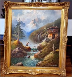 3. Wędkarz nad wodospadem w Pitztal - Gustaw Weiss/Guwe