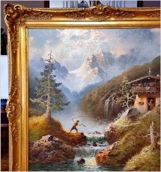 4. Wędkarz nad wodospadem w Pitztal - Gustaw Weiss/Guwe