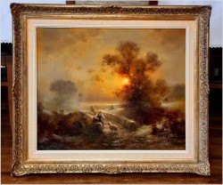 Wspaniały nokturn! Pasterka ze stadem owiec - Günter König *1926