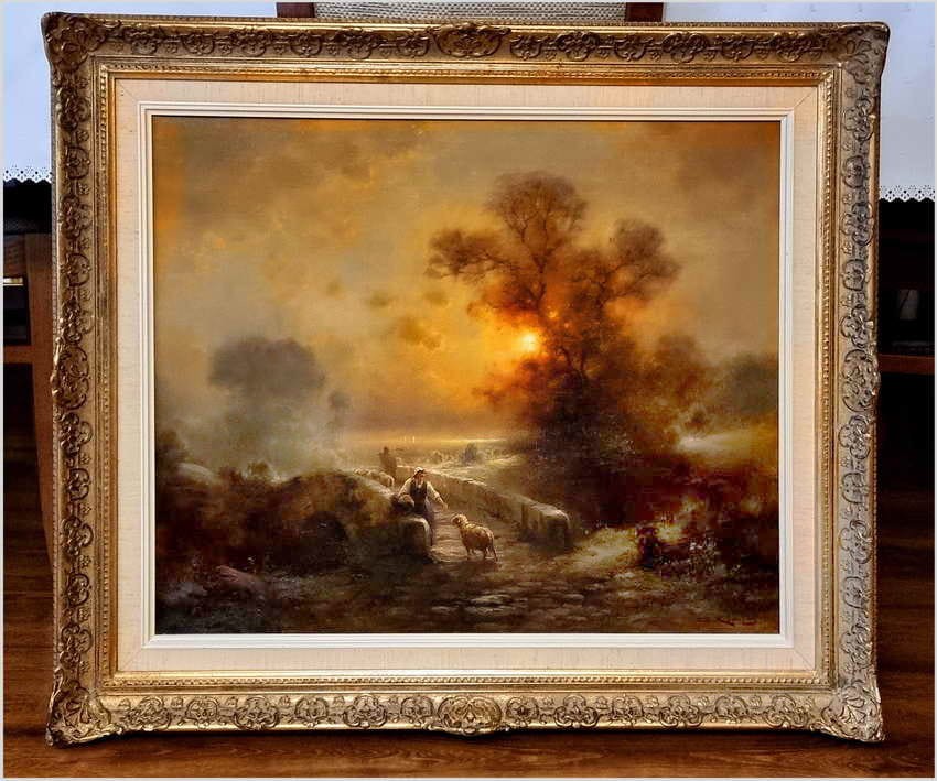 Wspaniały nokturn! Pasterka ze stadem owiec - Günter König *1926