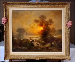 Wspaniały nokturn! Pasterka ze stadem owiec - Günter König *1926