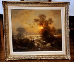 Wspaniały nokturn! Pasterka ze stadem owiec - Günter König *1926