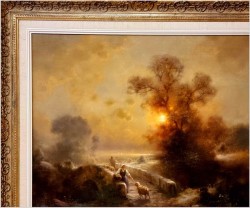 Wspaniały nokturn! Pasterka ze stadem owiec - Günter König *1926