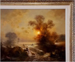 Wspaniały nokturn! Pasterka ze stadem owiec - Günter König *1926